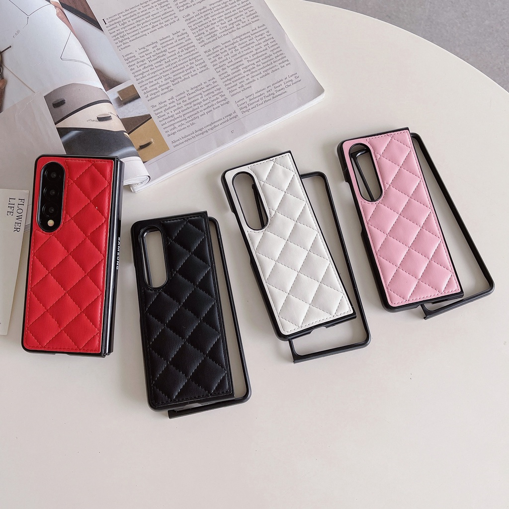 Thời trang Thiết kế độc đáo Vỏ điện thoại gấp da cừu cho Samsung Galaxy Z Fold 3 Z Fold 4 5G Vỏ cho Z Fold3 Thiết kế phong cách xu hướng Đơn giản Vỏ bảo vệ chống móc