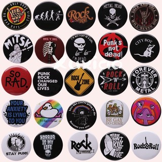 Huy Hiệu Cài Áo / Ba Lô Bằng Thiếc 30 Kiểu Phong Cách Punk ROCK Sáng Tạo Thích Hợp Làm Quà Tặng Cho Bạn Bè