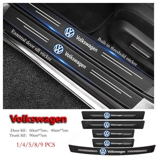 Cửa Xe Ngưỡng Sill Bảo Vệ Phía Sau Thân Xe Ốp Lưng Bảo Vệ Miếng Dán Đề Can Cho Xe Volkswagen Polo Cáo Gol Up Golf Beetle Santana Sagitar Tiguan Passat Touran Jetta Caddy Shsran Vento