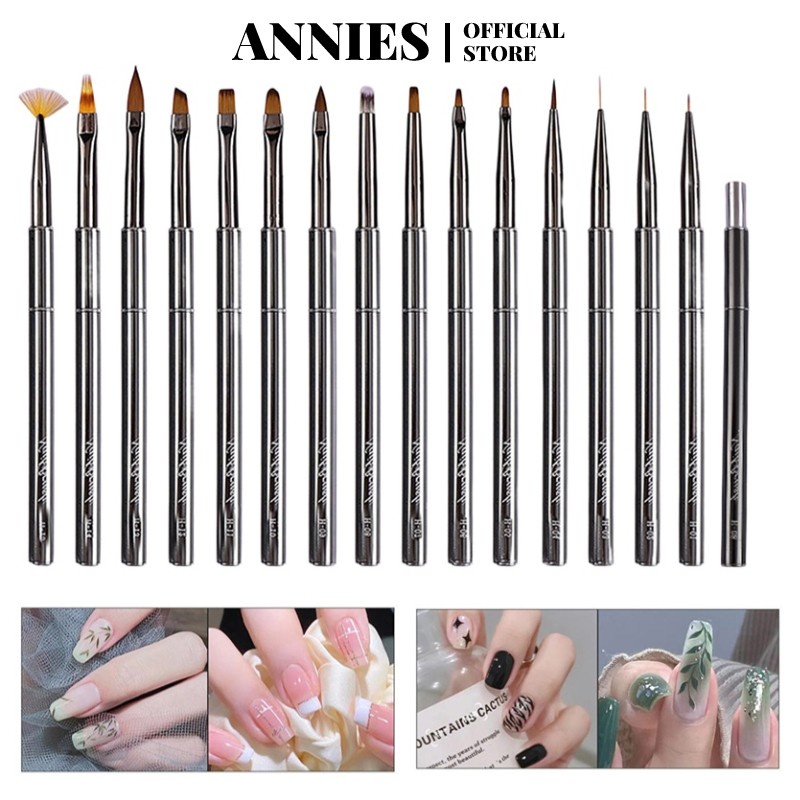 Bộ dụng cụ bút vẽ móng ANNIES phong cách Nhật Bản dạng que kim loại bút dây sơn bút liệu pháp ánh sáng nhuộm quầng sáng