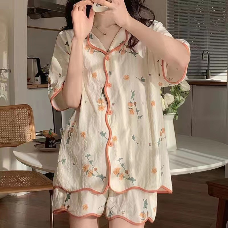 Váy Ngủ	Pyjama-Bộ Đồ Ngủ Mỏng Mùa Hè Tay Ngắn Phong Cách Mới 2023 Cho Nữ [Lff0707]