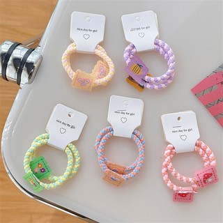 MEOWU Set 2-3 Thun Cột Tóc Màu Hồng Màu Tím Phong Cách Hàn Quốc Cho Nữ