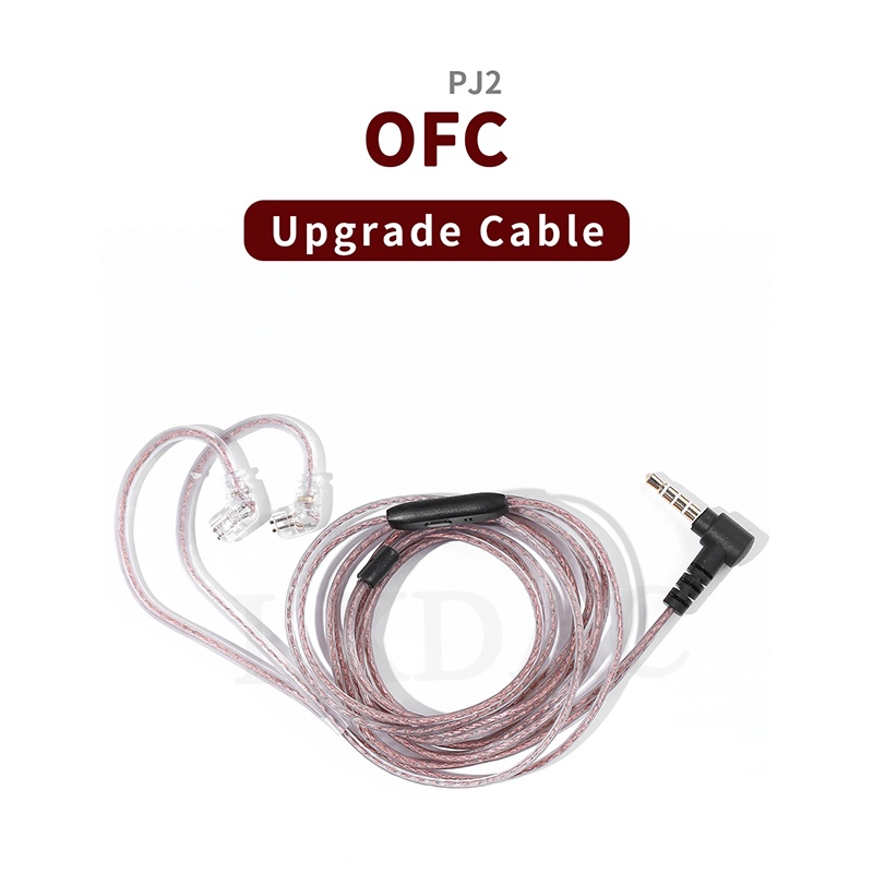 Dây Cáp Nâng Cấp PJ2 Mạ Vàng Bạc 5N OFC 0.78mm QDC MMCX Kèm Mic kz trn 7hz