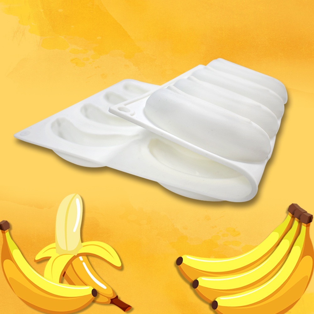 Khuôn silicone 12 Ngăn Làm Bánh Kẹo Hình Trái Chuối DIY