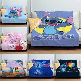 Lilo Stitch 4 Kích Thước Flannel Chăn Hoạt Hình Dễ Thương Trẻ Em Chăn Đơn Một Mặt Flannel Chăn Điều Hòa Không Khí Ngủ Chăn