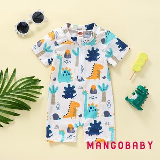 Mg-kids Bé Trai Mùa Hè Đồ Bơi Hoạt Hình Thường Ngày Khủng Long In Hình Tay Ngắn Dây Kéo Áo liền quần Đồ Bơi Đi Biển