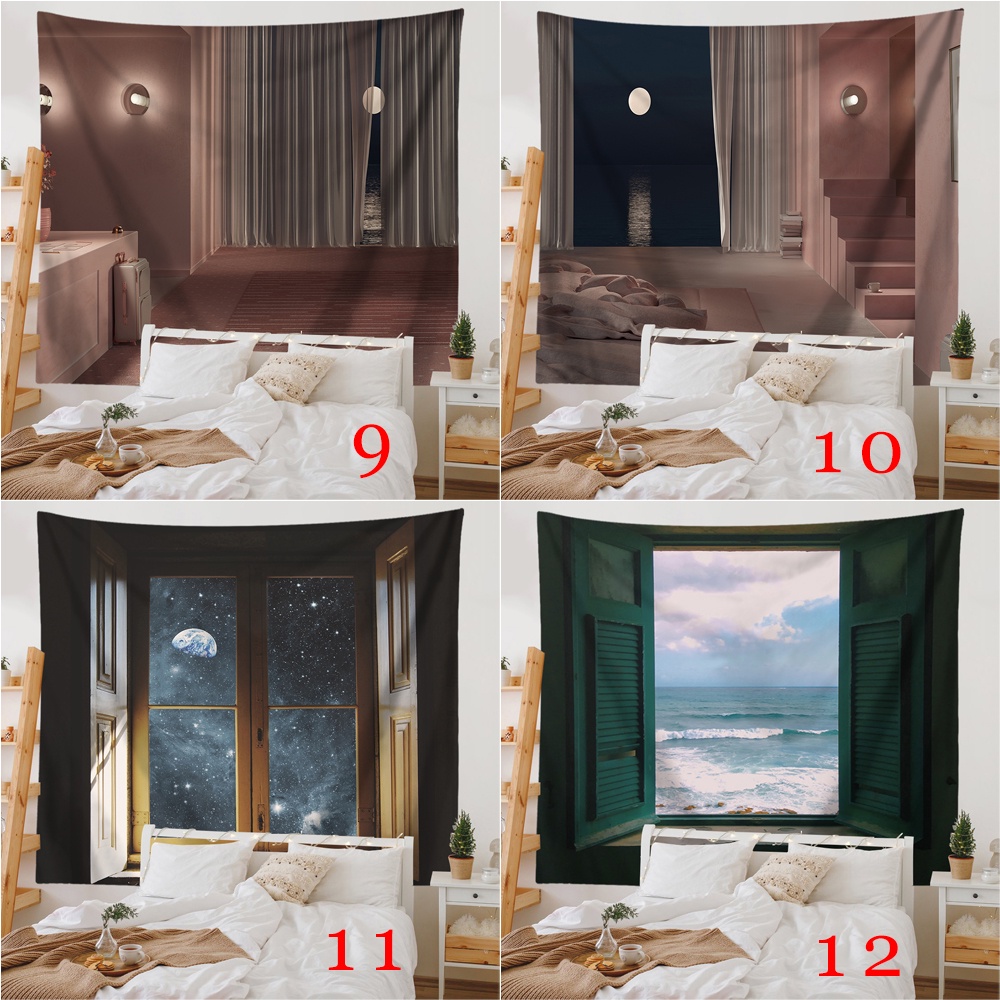 Thảm Treo Tường Kèm Kẹp Chất Liệu Polyester Trang Trí Phòng Ngủ