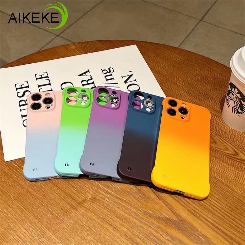 Ốp Điện Thoại Cứng Không Viền Siêu Mỏng Màu Gradient Cho iphone 11 Pro Max Xs Max XR X 8 7 Plus SE 2020 2022