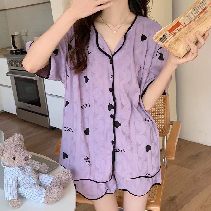 Váy Ngủ	Pyjama-Bộ Đồ Ngủ Mỏng Mùa Hè Tay Ngắn Phong Cách Mới 2023 Cho Nữ [Lff0707]