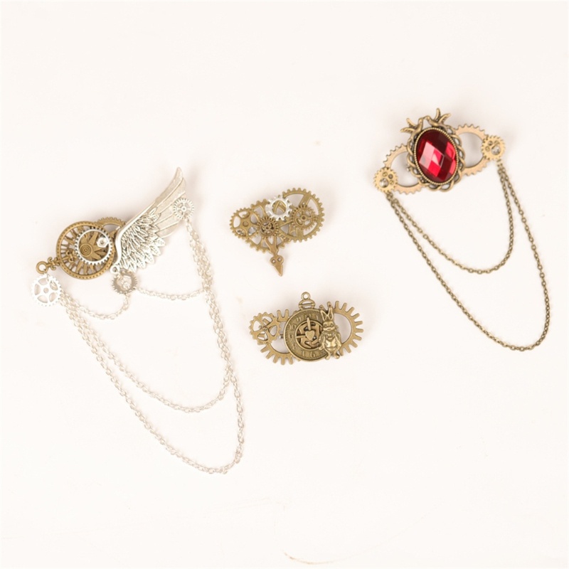 Vintage Steampunk Brooch Pin Women Men Carnivals Party Costume Brooch Jewelry