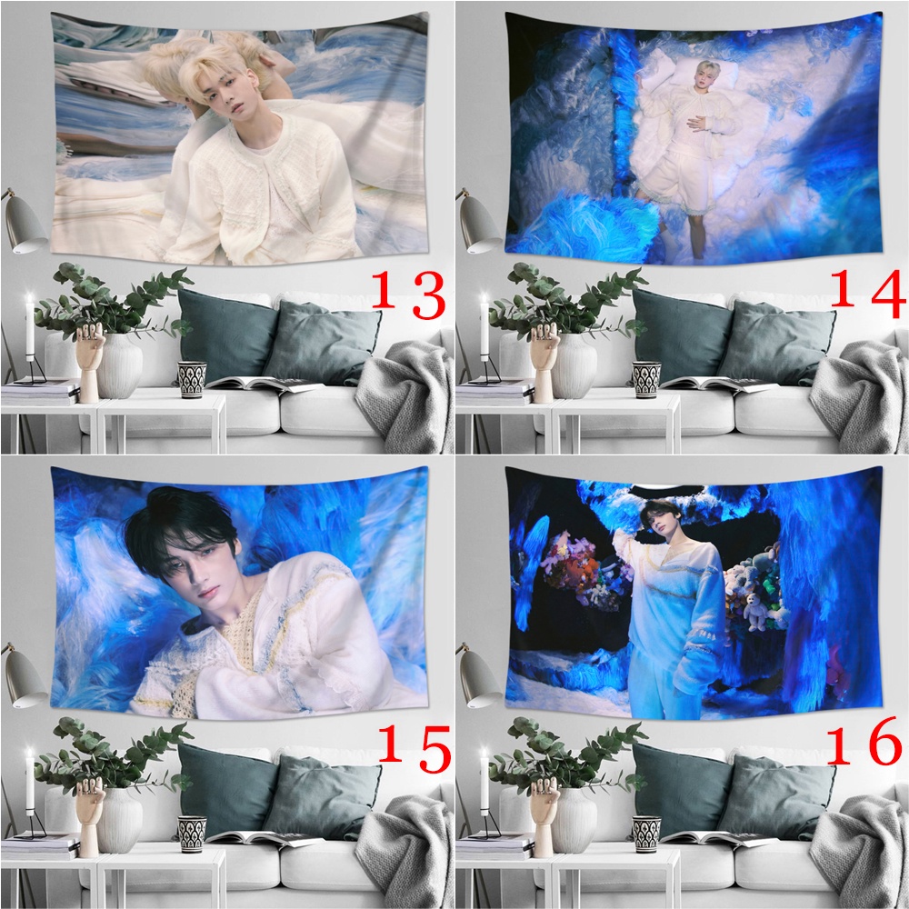 Txt 'Thảm Treo Tường Có Kẹp Chất Liệu Polyester In Họa Tiết Hoạt Hình Trang Trí Phòng Ngủ