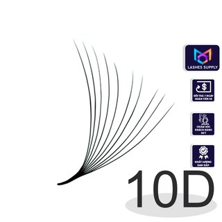 Mi fan 10D LASHES SUPPLY độ cong C -CC - D, độ dày 0.07 (1 hộp 1000 fan) mi volume 10d,(keo nối uốn mi, dụng cụ nối mi)