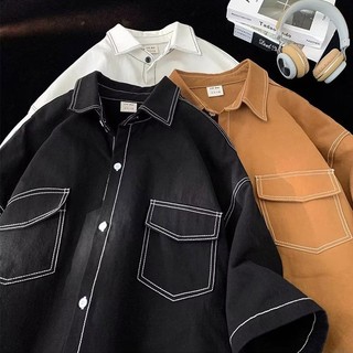 Áo Sơ Mi Ngắn Tay Phong Cách Harajuku Nhật Bản Cho Nam Nữ
