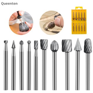 Queenten máy khoan gỗ tốc độ cao bits dũa quay mini round hss burr set wood qt