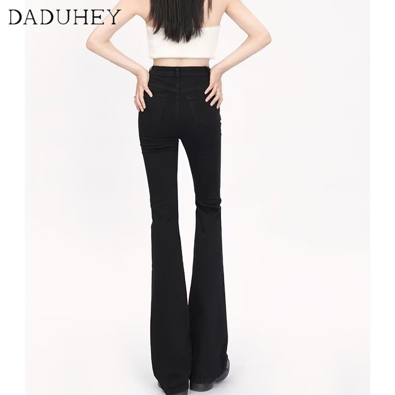 Ảnh Quần jean dài DADUHEY ống loe co giãn nhẹ mỏng phong cách đường phố Mỹ mới 3
