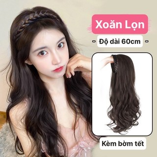 Bộ Tóc Giả Nửa Đầu Xoăn Lọn Dài 60cm Có Gắn Bờm Tóc Giả HaminStore