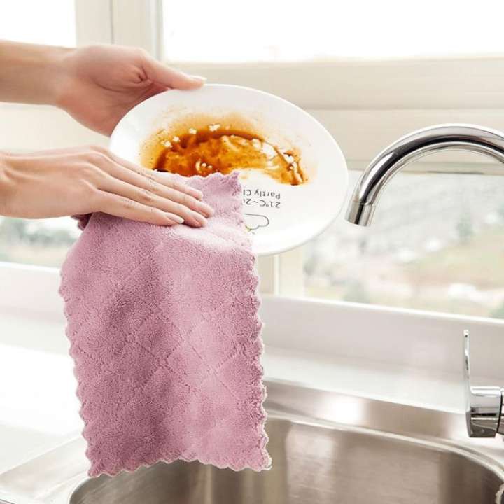 Combo 5 khăn lau tay 2 mặt siêu mềm dùng trong nhà bếp (KLT04)