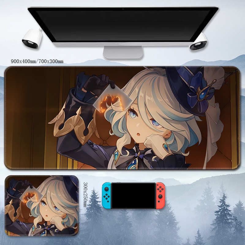 Furina Mouse Pad Genshin Impact Gaming Keyboard Pad Focalors Anime Water God Animation Diy 2795