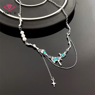 Vòng cổ Hai Lớp Đính Đá zircon Hình Ngôi Sao Xinh Xắn Cho Nữ Mới