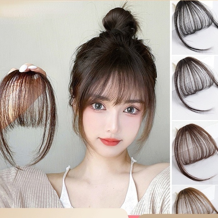 [Faytured] Phụ Kiện Tóc Mái Giả / Kẹp Tóc Giả Mái Bằng Sợi Tổng Hợp Chịu Nhiệt Độ Cao / Màu Đen / Nâu