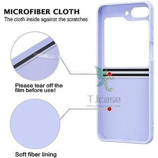 Bao Da Điện Thoại Nắp Gập Dạng Lỏng Có Vòng Đỡ Bằng Silicon Cho samsung galaxy z flip 5 z flip 4 z flip 3 Ốp