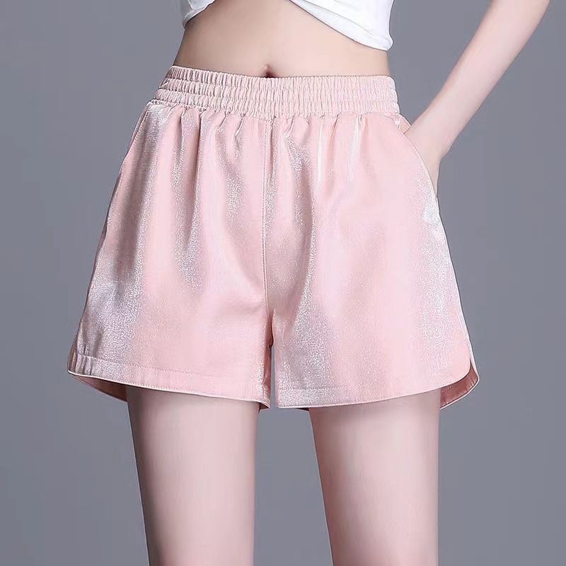 Flash Ice Silk Quần Short Mùa Hè Thường Ngày Rời Phong Cách Eo Nữ Plus Size Quần Short