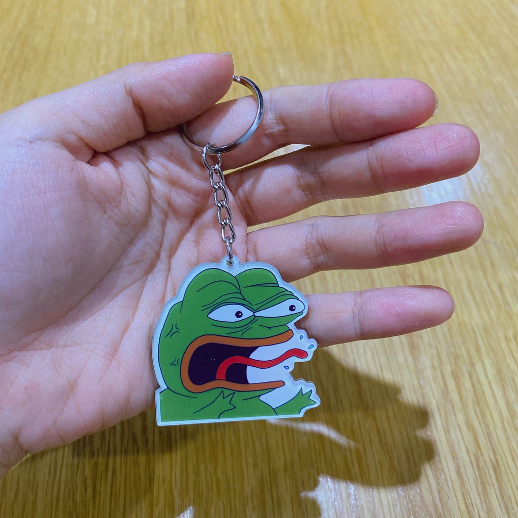 Móc khoá mica ếch xanh Pepe sad frog siêu bựa dành cho vozer