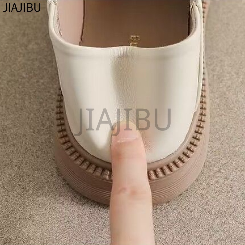 Size 35-43 Giày Cỡ Lớn Chất Lượng Cao Cho Nữ  Giày Đồng Phục JK Nhật Bản Giày Da Đế Mềm Giày Công Chúa Y2K Màu Trắng Giày Bệt Thời Trang Korean Fashion Platform Mary Jane Shoes Soft Bottom Doll Shoes Non-slip Round Toe Lolita Shoes Giày Cosplay Giày Múa