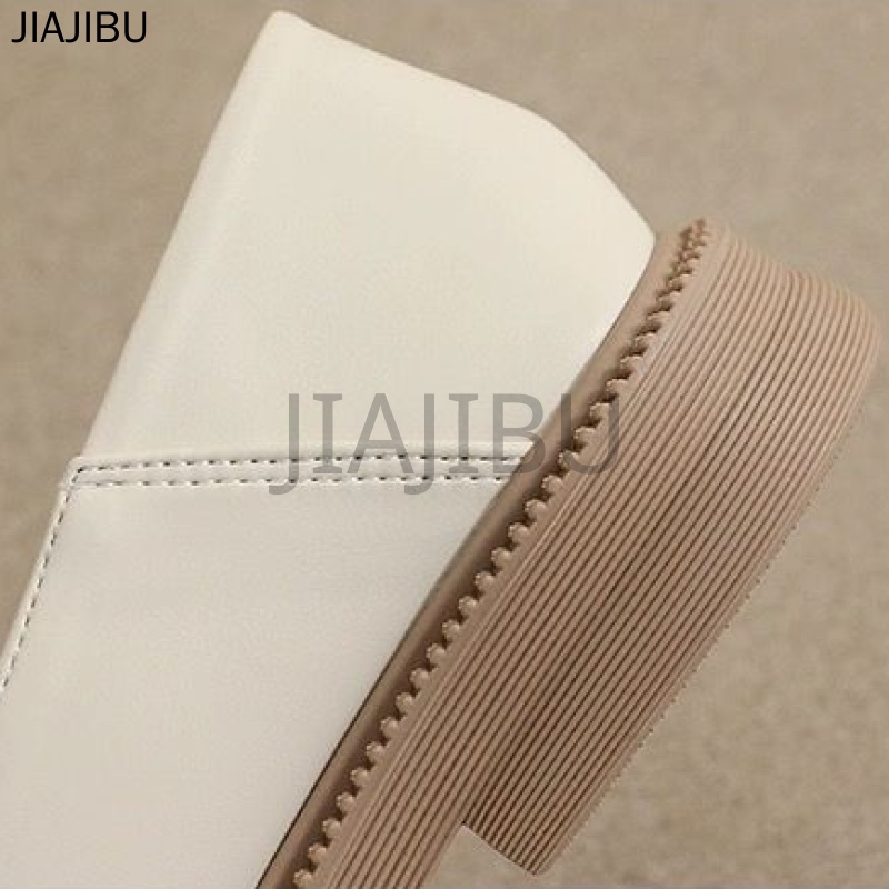 Size 35-43 Giày Cỡ Lớn Chất Lượng Cao Cho Nữ  Giày Đồng Phục JK Nhật Bản Giày Da Đế Mềm Giày Công Chúa Y2K Màu Trắng Giày Bệt Thời Trang Korean Fashion Platform Mary Jane Shoes Soft Bottom Doll Shoes Non-slip Round Toe Lolita Shoes Giày Cosplay Giày Múa