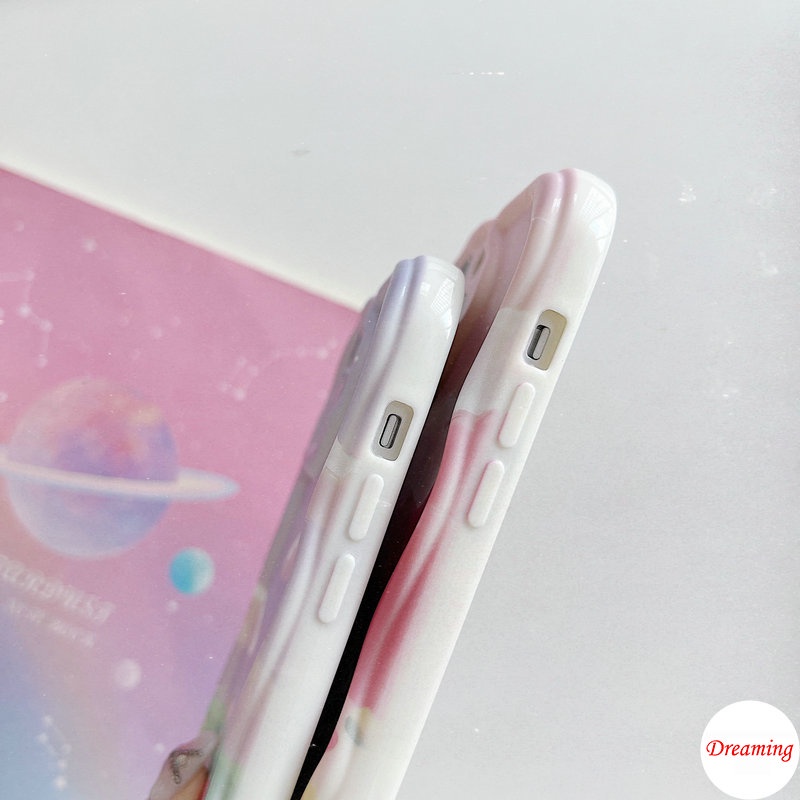 Ốp Lưng Samsung Galaxy A05 A02 A03 A04 A13 A14 A15 A20 A50 A30 A22 A23 A24 A25 A31 A32 A33 A34 A35 A51 A55 M34 Kem Vồng Cong Edge Motif Mặt Trăng Mây Và Hoa