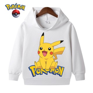 Áo hoodie In Hình pikachu Ngộ Nghĩnh Cho Bé 4-14 Tuổi