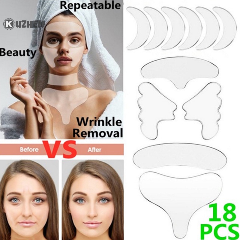 18 Miếng Dán silicone Loại Bỏ Nếp Nhăn Mắt Có Thể Tái Sử Dụng