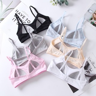 Áo Ngực cotton Có Mút Nâng Ngực Chống Rung Màu Sắc Tinh Khiết