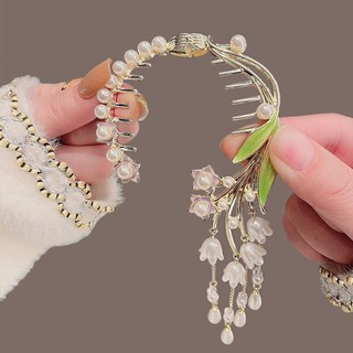 Kẹp Tóc Hoa lan chuông Phong Cách Retro cho nữ phụ kiện tóc