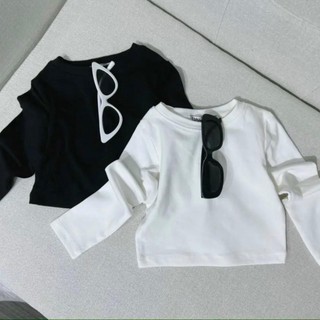 A113-[tomnaukids] Áo croptop tay dài bé gái cực xinh chất bozip co giãn thoải mái - Size 6-30Kg