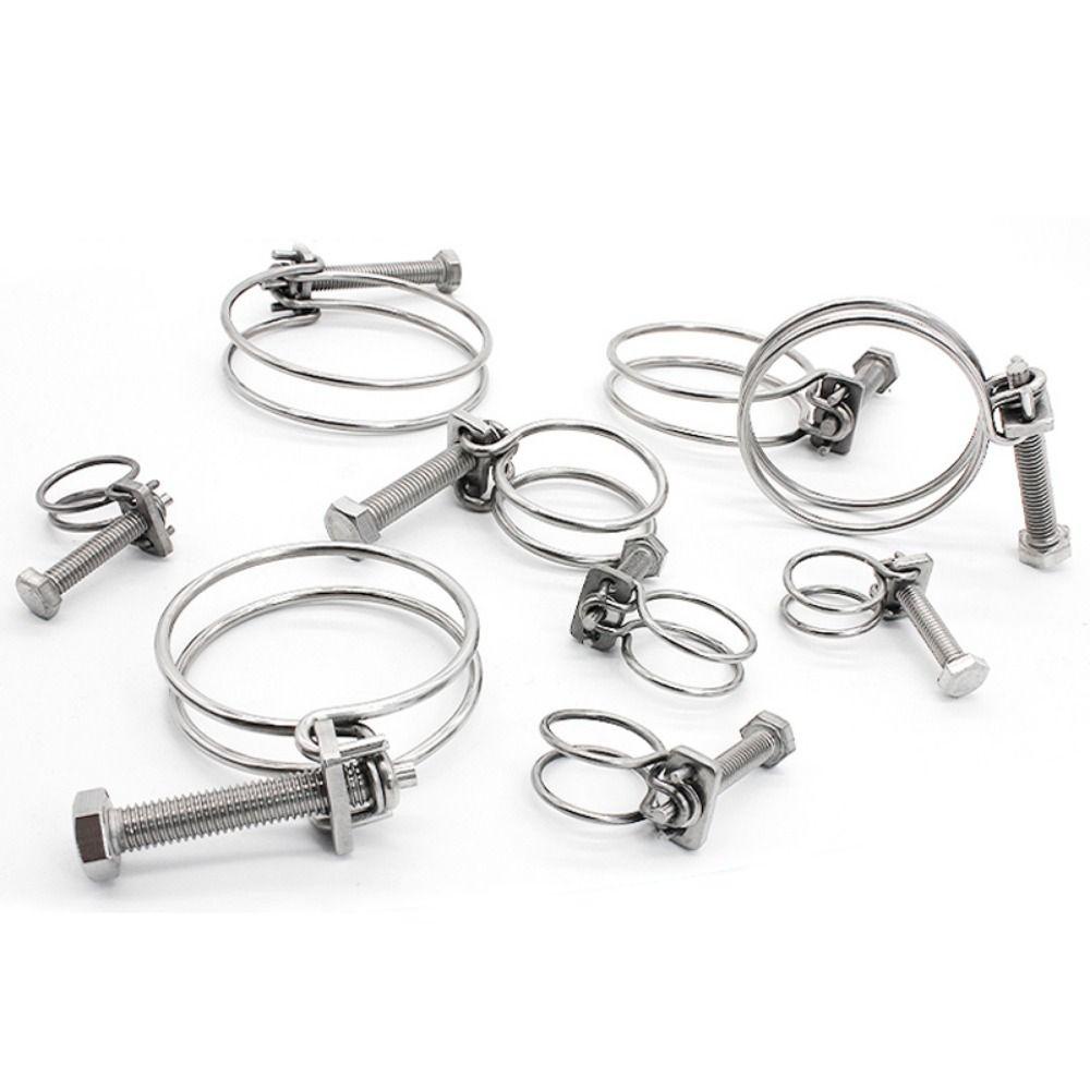 Kẹp ống YUUKII 1Pc, thép không gỉ 304, kẹp tròn hai dây cho ống nước/thông gió