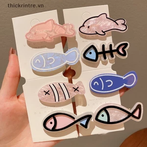 THI Nhật Bản Dễ Thương Cá Nhỏ Xương Kẹp Tóc Bé Gái Nổ Kẹp Bị Gãy Sinh Viên Nguyên Bản Vui Nhộn Kẹp Tóc Mũ VN