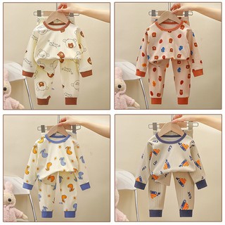 1-15Y Thu Đông Bộ Đồ Ngủ Trẻ Em Cotton Hoa Homewear Vải Mềm Bộ Đồ Lót Bé Trai Bé Gái Quần Áo