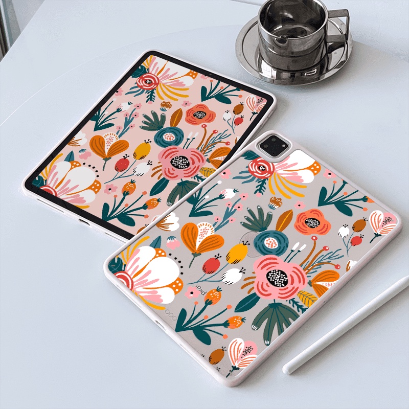 Ốp lưng Acrylic cứng Hoa Tuya Họa Tiết Bao Tương Thích Với IPad 7 8 9 10 Air3 Air4 Air5 10.9 "Pro10.5 10.2" Pro11 2018 2020 2021 A16 Air 11 M2 2024