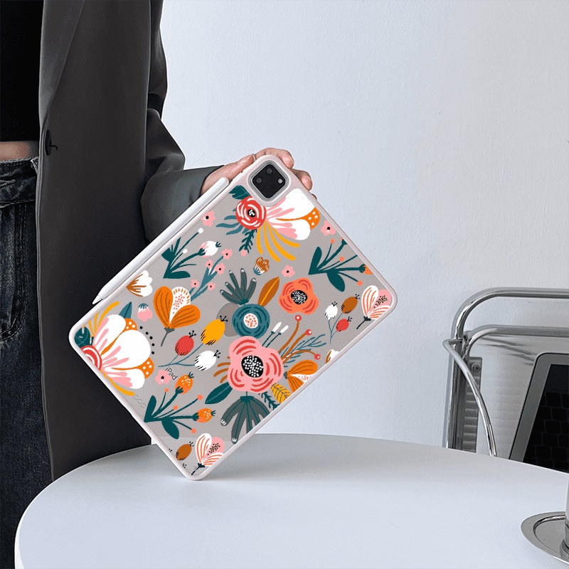 Ốp lưng Acrylic cứng Hoa Tuya Họa Tiết Bao Tương Thích Với IPad 7 8 9 10 Air3 Air4 Air5 10.9 "Pro10.5 10.2" Pro11 2018 2020 2021 A16 Air 11 M2 2024
