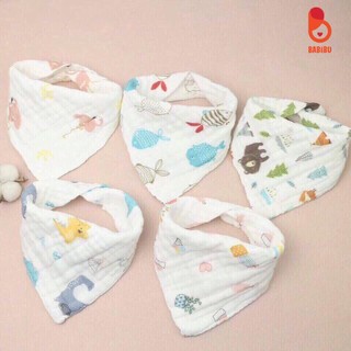 Set 5 yếm xô 6 lớp, yếm ăn dặm thấm hút cho bé Babibu