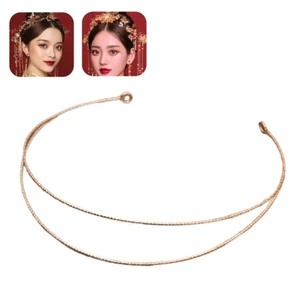 Mya Metal DIY Wedding Headband Cô Dâu Vương Miện Vàng Mũ Đội Đầu Tóc Đế Tóc
