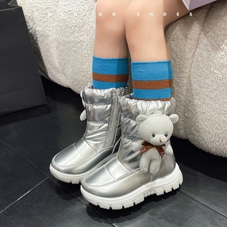 Giày Bốt Đi Tuyết Cổ Cao Lót cotton Giữ Ấm Chống Trượt Thời Trang Mùa Đông Cho Bé