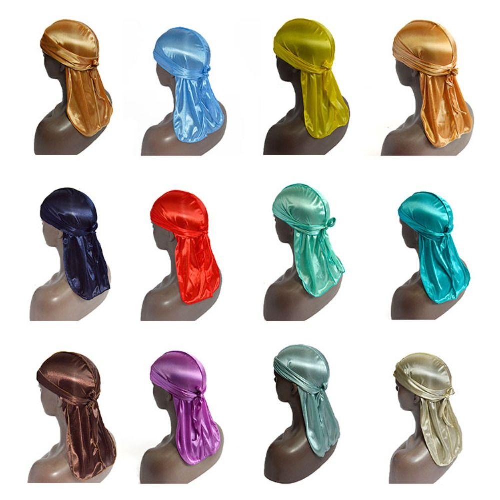 Seyawson Silk Durag, Mỏng Thoáng Khí Bandana, Có Thể Điều Chỉnh Hip-pop Co Giãn Pre-Tied Cướp Biển Mũ Nam Nữ