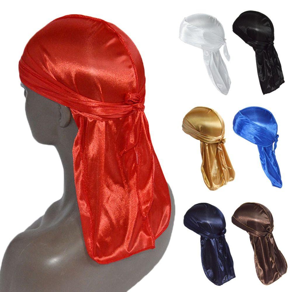 Seyawson Silk Durag, Mỏng Thoáng Khí Bandana, Có Thể Điều Chỉnh Hip-pop Co Giãn Pre-Tied Cướp Biển Mũ Nam Nữ