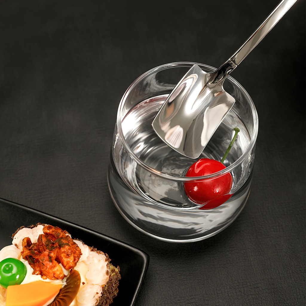 Muỗng thìa inox cán dài cao cấp hình chiếc xẻng nhiều màu