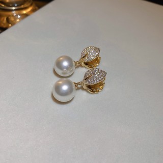 Bạc 925 Kim Zircon Lá Ngọc Trai Bông Tai Thời Trang Hàn Quốc Ánh Sáng Thiết Kế Sang Trọng Bông Tai Niche Tính Khí Bông Tai Nữ Không Gây Dị Ứng