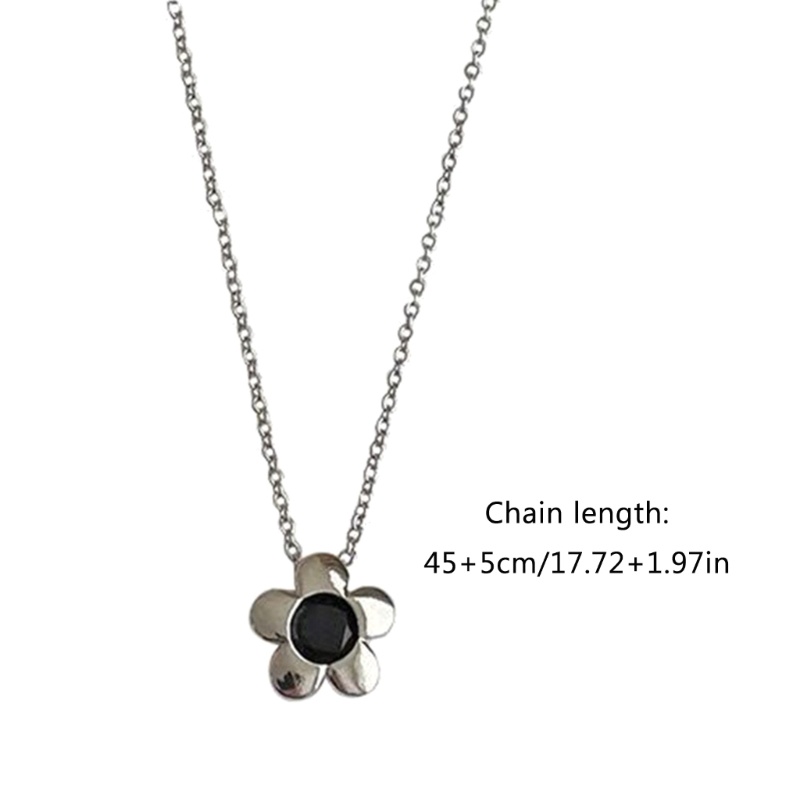 Coo Vòng Cổ choker Kim Loại Mặt Hoa Màu Đen Đơn Giản Cá Tính Đa Năng Thanh Lịch Cho Nữ