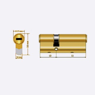 Khóa Cửa Xi Lanh Chống Trộm 65 70 80 90 115mm Bằng Đồng Thau