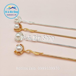 Trâm Cài Tóc Hình Nơ Phối Hạt Trai Sang Trọng Thanh Lịch